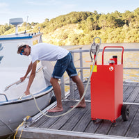 Garvee 40 Gal Red Portable Gas Caddy with Pump for Fuel Storage,Red