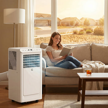 Garvee 8000 BTU Portable Air Conditioners Cool Up to 350 Sq.Ft,3 IN 1 Portable Ac Unit with Remote Control/LED Display/24Hrs Timer/Window Installation Kit & Low Noise for Home/Hotel/Office - White Top