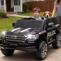 Garvee Ride - P Series: 12V Toyota Land Cruiser Kids' Car: Remote, LED, 3 Speeds, Dual 45W Motors, USB Music, Seat Belt, CPC & ASTM Approved - Black