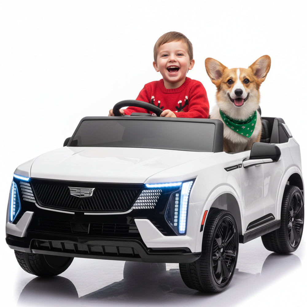 Garvee Ride - P Series: 24V Ride On Car, Licensed Battery Powered Electric Vehicle w/Remote Control, 2 Seater, 4-Wheel Shock Absorbers, Smooth Start, Music, LED Lights for Boys Girls