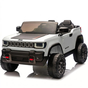 Garvee 24V 2-Seater Electric Ride-On Truck for Kids Ages 3-8 – Licensed 4WD Battery Car with Parental Remote Control, 3 Speeds, Wireless Connection Music, LED Lights, Gradual Start – Perfect Gift Vehicle – White