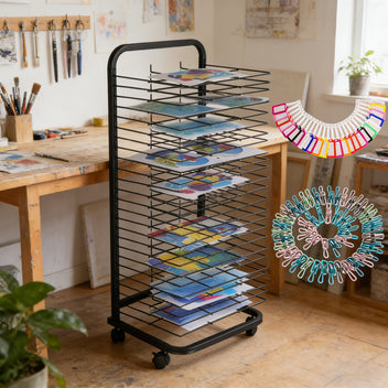 Garvee 25-Shelf Art Drying Rack, 41.5 Inch High, Mobile for Studios