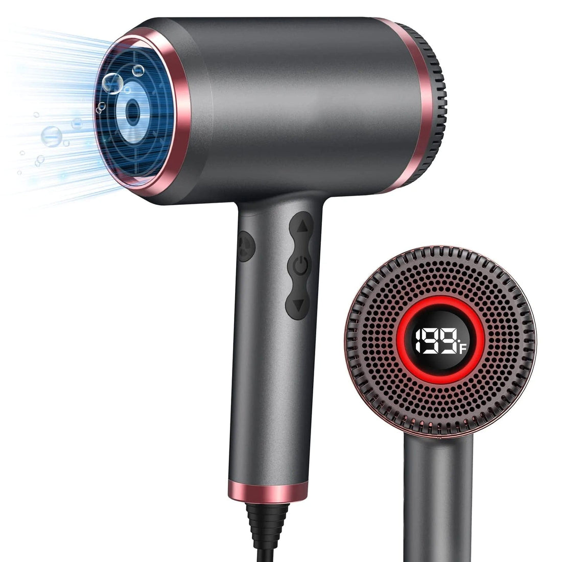 Ionic Hair Dryer HB1 Blow Dryer with LED Display US Plug