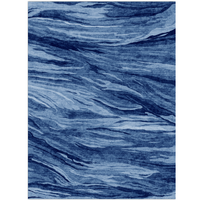 Garvee Abstract Navy Blue 9x12 Rug, Machine Washable Stain Resistant Non-Slip Carpet for Living Room & Bedroom | Modern Accent Decor