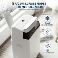 Garvee 14,000 BTU Portable Air Conditioner with Dehumidifier & Fan, Portable AC Units Cools up to 750 Sq. Ft., Remote Control, Auto Swing, Sleep Mode, White Top
