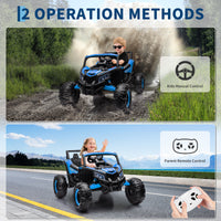 Garvee Ride - P Series: 24V Ride-On UTV: Remote Control, 200W Motor, Spring Suspension, Music, LED Lights, for Boys & Girls - Blue