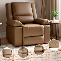 Garvee PU Leather Power Lift Recliner Chair with Massage and Heat, 8-Point Vibration, Adjustable Back and Leg Support, Electric Lift Chair Designed for Mobility Aid Elderly Relaxation, Tan