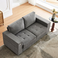 Garvee 71" Chenille Fabric Sofa Modern Comfort Sofa with USB/Type-C Ports, Deep Seat Cushions, Removable Cover, Wide Armrests Ideal for Living Rooms, Small Spaces, and Apartments - Grey