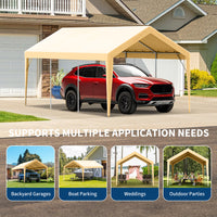Garvee 13'x20' 160G Heavy-Duty Carport Replacement Cover Waterproof UV Protected for Garage Tent Shelter Outdoor Yellow (Frame Not Included)