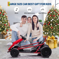 Garvee Ride G Series 24V Go Kart for Kids 8-12, 300W*2 Motors, 9Ah Battery, 8MPH Speed, Music, Horn, 175lbs Max Load - Red