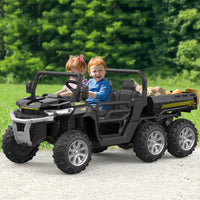 Garvee Ride - P Series: 2-Seater Ride on Car,6X6 24V Kids Ride On Dump Truck with Remote Control Electric Utility Vehicles UTV Battery Powered 6 Wheeler, for 3 years and up - Black