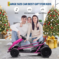 Garvee Ride G Series 24V Go Kart for Kids 8-12, 300W*2 Motors, 9Ah Battery, 8MPH Speed, Music, Horn, 175lbs Max Load - Pink