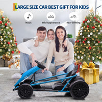 Garvee Ride G Series 24V Go Kart for Kids 8-12, 300W*2 Motors, 9Ah Battery, 8MPH Speed, Music, Horn, 175lbs Max Load - Blue