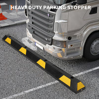 Garvee 72 Inch Heavy Duty Rubber Parking Curb with Yellow & Black Reflective Strips, Non-Slip Surface, Pre-Drilled Holes, Durable Wheel Stopper for Garage Driveways & Parking Lots