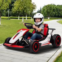 Garvee Ride - G Series: 6+,24V Drift Kart with 2X150W Strong Motor, 7AH Big Battery, Electric Pedals, Electric Go Kart Outdoor Race Toy - Red