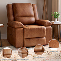 Garvee PU Leather Power Lift Recliner Chair with Massage and Heat, 8-Point Vibration, Adjustable Back and Leg Support, Electric Lift Chair Designed for Mobility Aid Elderly Relaxation, Brown