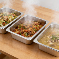 GARVEE 3 Pack Hotel Pans, 1x1/1+ 2x1/2Pan, Suitable for GARVEE Electric Chafing Dish, 0.8mm Thick Stainless Steel Steam Table Pan, 2.6-Inch Deep Commercial Table Pan, Catering Storage Food Pan, for Industrial & Scientific