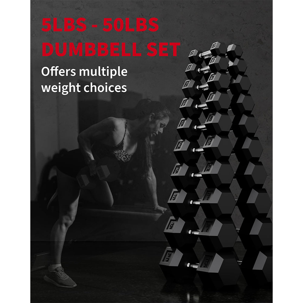 Garvee 40 LB Hex Dumbbell Set of 2 with Cast Iron Core, Rubber Encased Coating and Textured Carbon Steel Handle for Home Gym Strength Training