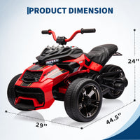 Garvee 12V Kids Ride on Toy for Kids, 2x55W Powerful Engine 7AH Battery, 3 - 7 km/H, 3 Wheelers Electric Vehicle, LED Lights, 2 Speeds, EVA Tire, Music, USB - Red