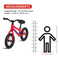 Garvee Balance Bike Lightweight Toddler Bike for 2-6 Year Old Boys and Girls - No Pedal, Adjustable Handlebar and Seat, Aluminium, EVA Tires - Red