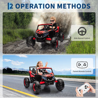 Garvee Ride - P Series: 24V Ride-On UTV: Remote Control, 200W Motor, Spring Suspension, Music, LED Lights, for Boys & Girls - Red