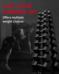 Garvee 30 LB Hex Dumbbell Set of 2 with Cast Iron Core, Rubber Encased Coating and Textured Carbon Steel Handle for Home Gym Strength Training