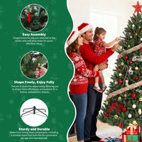 Garvee 9ft Artificial Christmas Tree, Realistic Full Shape Xmas Tree with 3380 Branch Tips, Fake Christmas Tree with Foldable Metal Base Stand, Home, Office, Party Decoration-Green