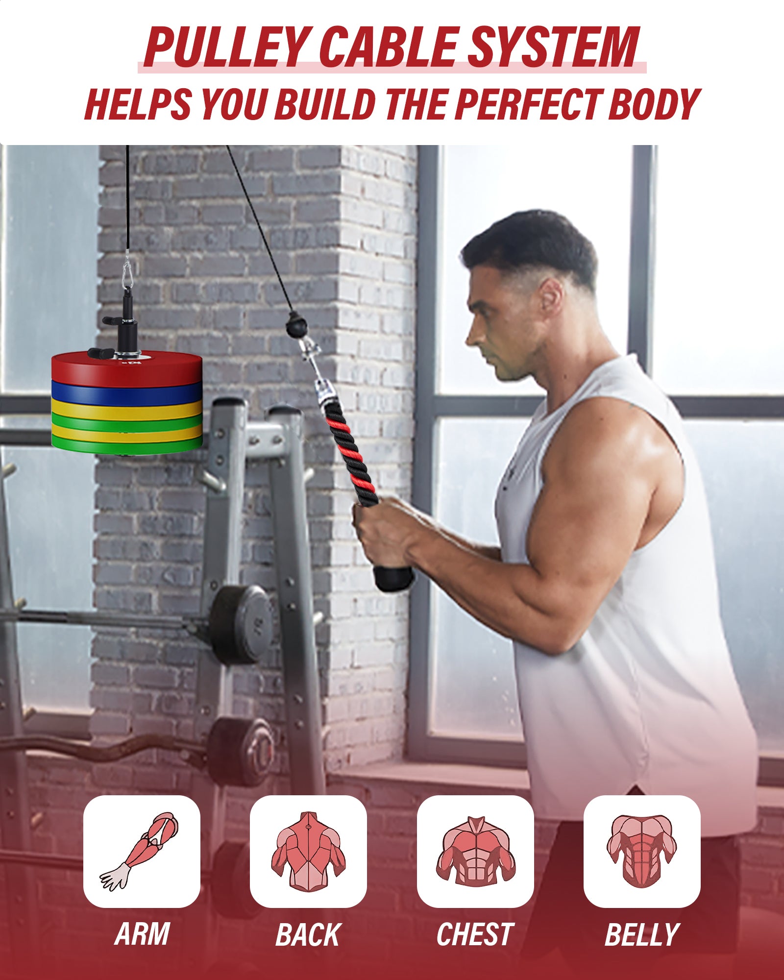 GARVEE Home Gym All in One, 2200LBS Squat Rack Power Cage with Smith Bar, LAT Pull-Down, Cable Systems, Leg Hold-Down and More Attachments, Workout Equipment