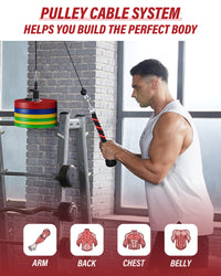 GARVEE Home Gym All in One, 2200LBS Squat Rack Power Cage with Smith Bar, LAT Pull-Down, Cable Systems, Leg Hold-Down and More Attachments, Workout Equipment