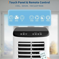 Garvee Portable Air Conditioner - 8,000 BTU, Cools Up to 350 Sq.Ft, 3-In-1 Functionality (Cooling, Dehumidification, Fan), Full-Function Remote Control, Includes Window Kit, White