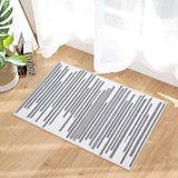 Garvee Small Area Rug 2X3 Modern Stripe Non-Slip Soft Fabric Pet and Child Friendly Washable Low Pile for Bathroom Living Room, Cream/Grey - Gray