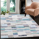 Garvee Bedroom Rug 4x6 Indoor Non-Slip Modern Abstract Floor Cover Carpet Machine Washable Rug Contemporary Large Carpet for Living Room Kitchen Nursery, Blue - Blue
