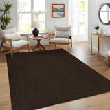 Garvee Woven Textured Area Rug 5x7 Washable Non-Slip Low Pile Carpet Brown for Living Room Bedroom Nursery - Brown