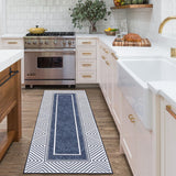Garvee Modern Runner Rug 2x6 Navy Blue Washable Non-Slip Area Rug for Entryway Bedrooms - Blue