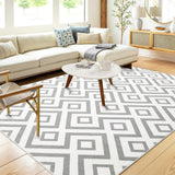 Garvee Large Area Rugs 8x10 Rug for Bedroom Washable Modern Living Room Rug Throw Rugs Grey Rug Area Rug Soft Large Rug Geometric Nursery Rug Room Carpet Classroom Rug Light Grey 8'x10' - Gray