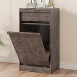 Garvee Trash Cabinet Tilt Out, Modern Hidden Trash Cabinet 10 Gallon Pet-Proof Trash Bin Holder, Free Standing Trash Can Cabinet for Kitchen Dining Living Room, Dark Grey - Dark Grey
