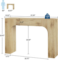 Garvee 47" Farmhouse Console Table Slim Wood Sofa Side Table Narrow Rustic Foyer Furniture for Living Rooms Hallways Apartments, Oak
