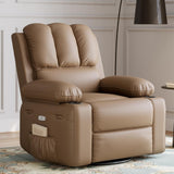 Garvee Widen 22" Power Recliner Chair, Electric Rocker Swivel USB Charger Lazy Boy for Adults, with Vibrating Massage and Heating, 1.5X Sponge Filling for Living Room, Bedroom and Nursery - Tan