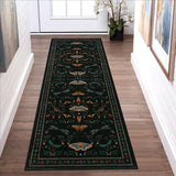 Garvee Insect Washable Soft Area Rugs for Living Room Bedroom 2'x6' Black Ultra-Thin Non Slip Stain Resistant Carpet - Black