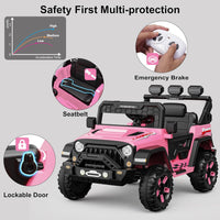 Garvee Ride - P Series: 3-6, Ride on Car with 2.4G Remote Control, 12V Battery Powered Electric Car for Kids with 3 Adjustable Speeds, Soft Start, Battery Display, Music, Pink