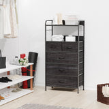 Garvee 5 Drawers Dresser for Bedroom with Shelf ,Chest of Drawers & Storage Drawers, Tall Fabric Storage Dresser for Living Room, Organizer Unit, Easy Assembly, Grey - Grey