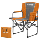Garvee Oversized Directors Camping Chair Portable Folding Chair with Side Table for Camping Sports Picnic Beach Fishing Orange 400 lbs
