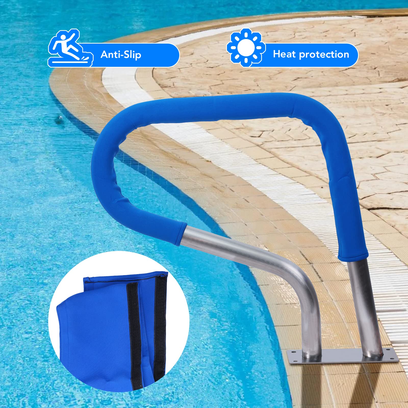 32x23 Inch Pool Handrail Swimming Pool Stair Rail 250lbs Load