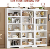 Garvee 5 Tier Bookshelf, 69" Tall Farmhouse Bookcase with Adjustable Shelves, 23.6" W Floor Standing Open Display Storage Rack with Anti-Slip Design for Home Office, Balcony, Library, Study / Living Room, White
