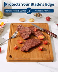 Garvee 3-Piece Deep Carbonized Bamboo Cutting Board Set with Holder – Multi-Size Butcher Block for Kitchen, Deep Juice Grooves, Built-in Handles, Chopping Boards for Vegetables, Fruit, meat and cheese board board (15x10, 12x8, 9x6 Inch) – Deep carbonized