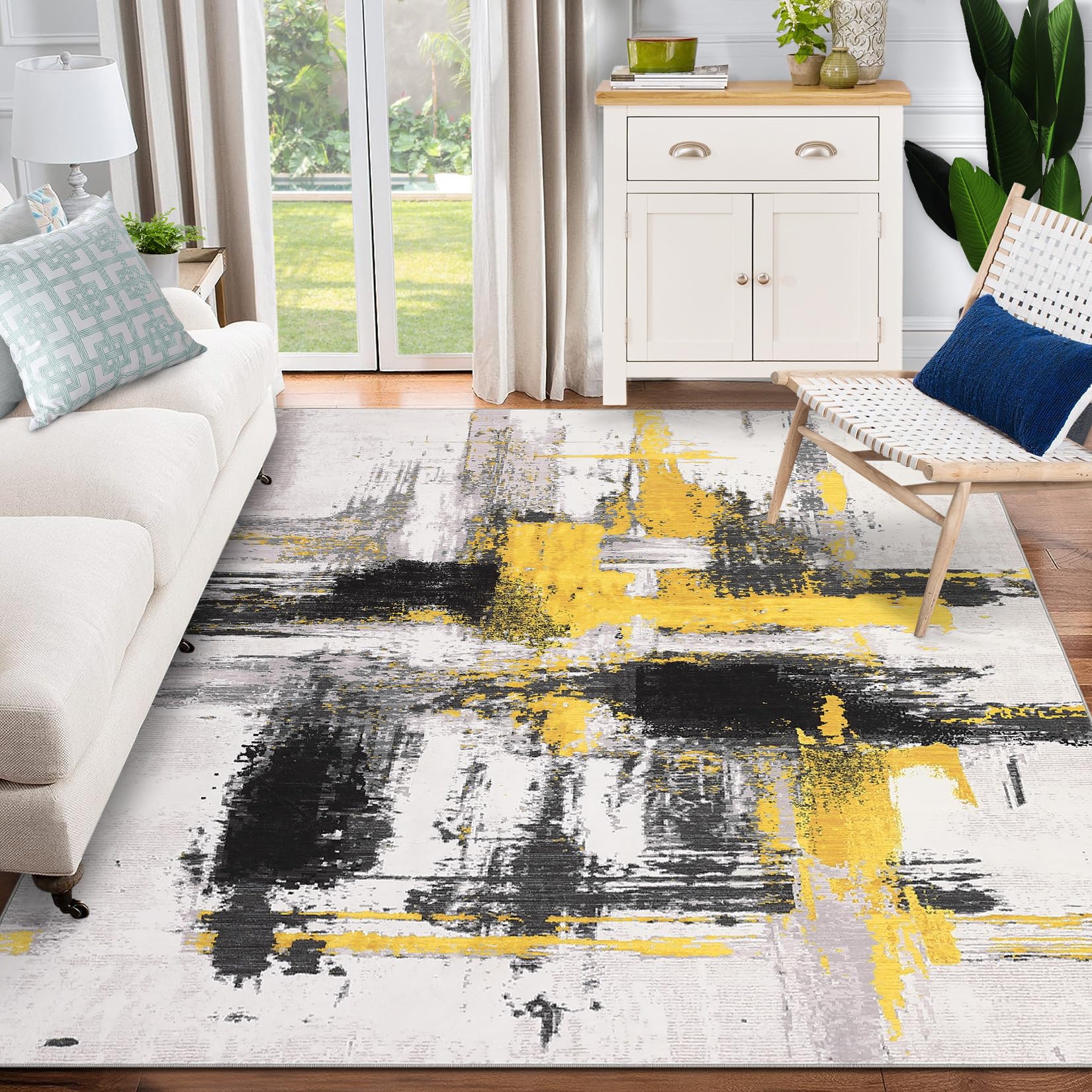 Abstract Moder Area Rug GARVEE Modern Abstract Area Rug - Stylish, Comfortable, and Washable