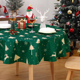 Garvee Christmas Table Cloth Round 60 Inch, Waterproof Winter Holiday Xmas Deer Tree Kitchen Christmas Decorations for Table, Round Table Cloth for Home Party Dining Table Décor Indoor Outdoor, Green - Green
