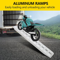 Garvee Aluminum Car Ramps 2-Pack Heavy-Duty Vehicle Ramps 6800 Lbs Capacity 72x15 in Silver