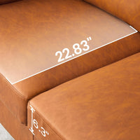 Garvee 74" Leather Couch for Living Room, Modern Sofa Couches with Padded backrest, Upholstered Sofa with Armrests and Comfy Cushions, Deep Seat Sofas for Living Room, Bedroom, Office