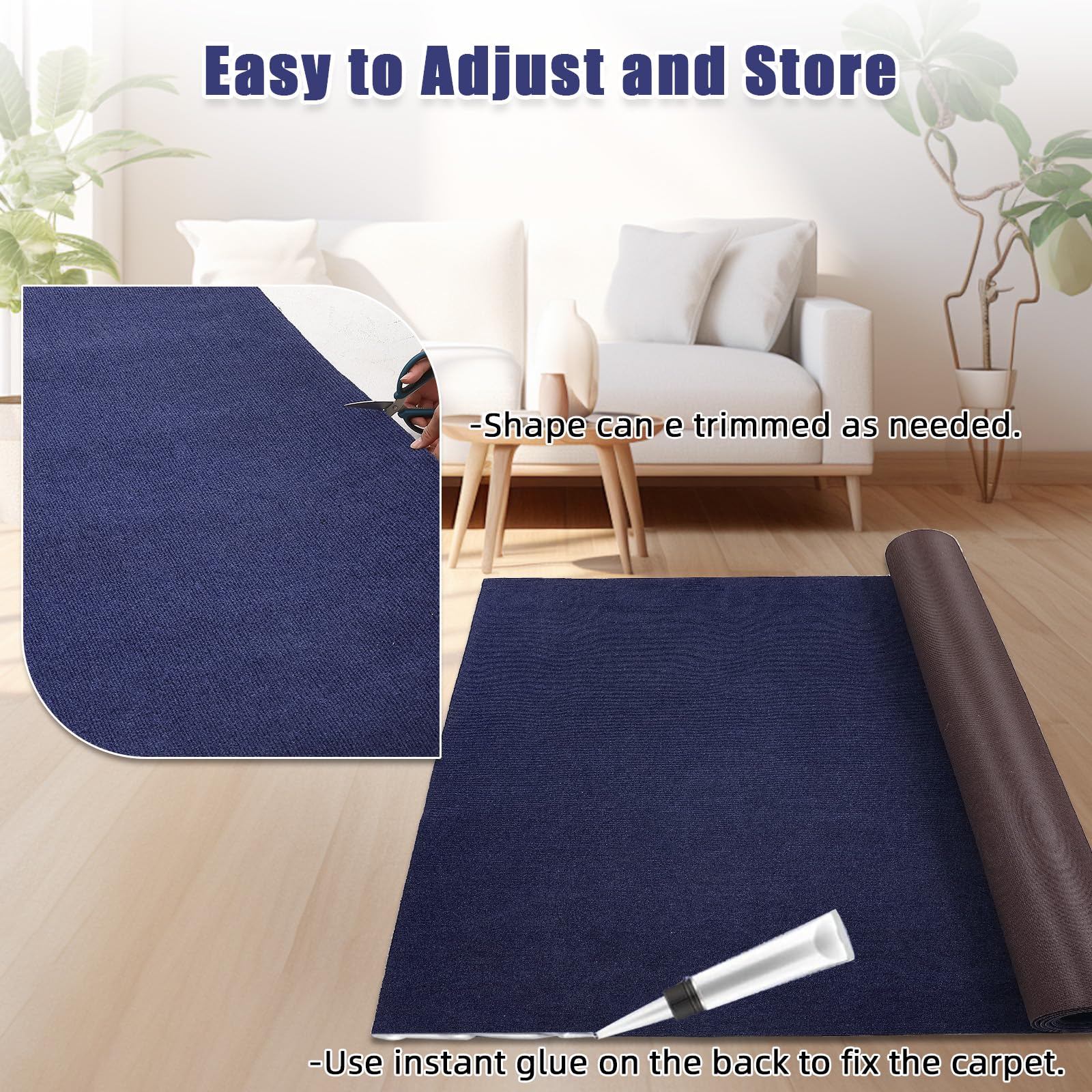 6ft X 18ft Boat Flooring Carpet – Marine Outdoor Rug, TPR Non-Slip Backing, Black, Waterproof, For Patio, Deck, Camping